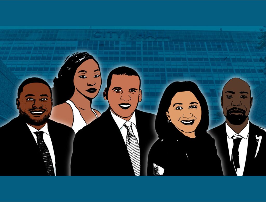 The candidates for the District E City Council race.