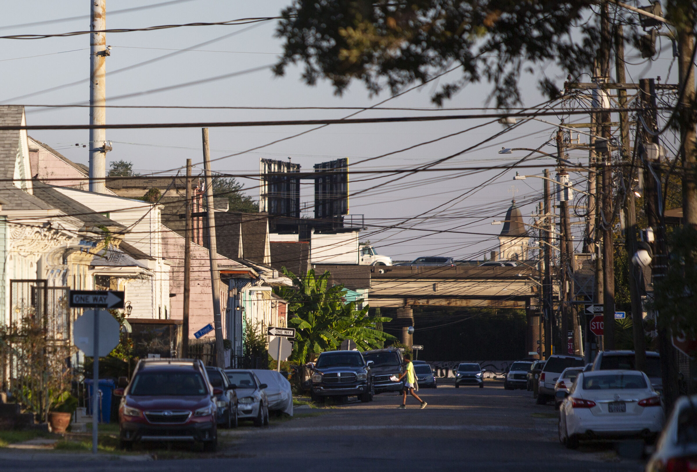 The Claiborne Expressway is seen from Governor Nicholls Street in New Orleans on October 15, 2025. This area of the Treme, located above Claiborne Ave., used to be part of District D and changed to District C in the city's council redistricting efforts.