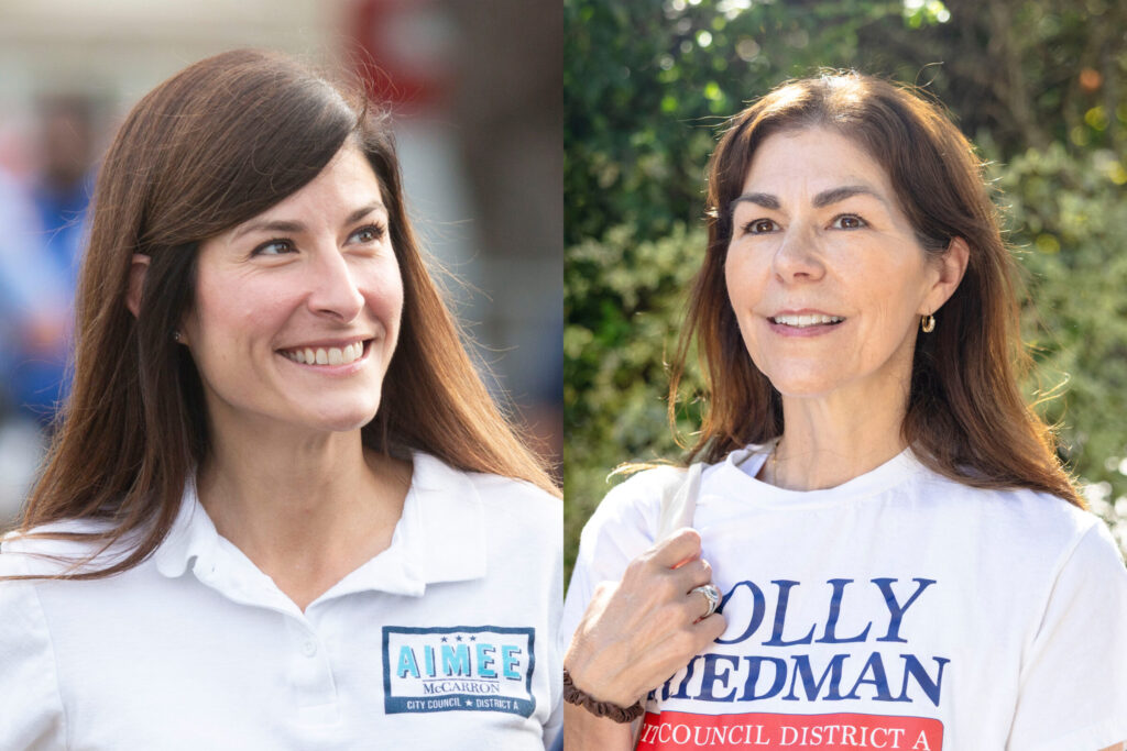 City Council District A candidates Aimee McCarron, left, and Holly Friedman, right.